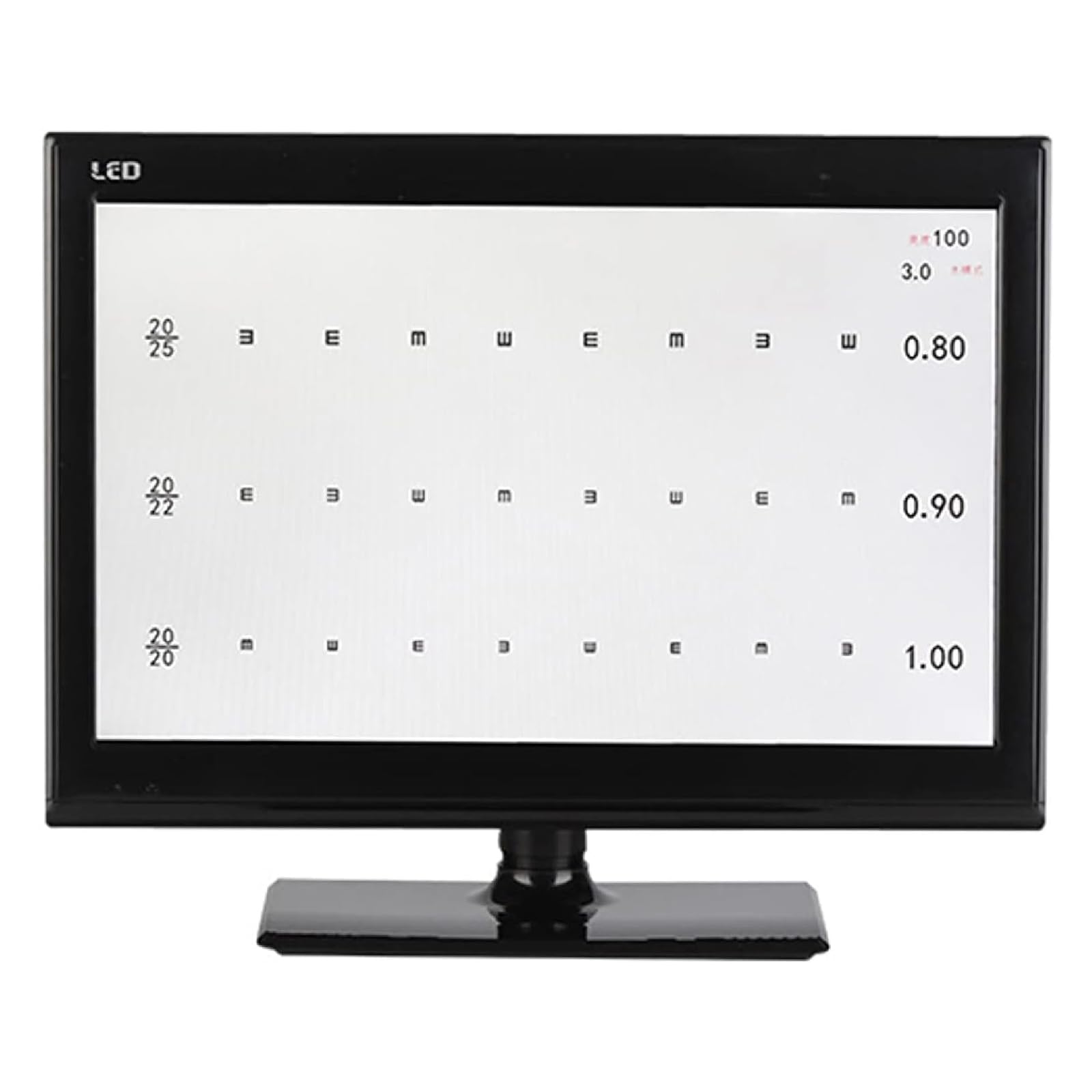 Gráfico óptico digital de agudeza visual LCD, proyector de optometría con control remoto, distancia ajustable de 1 a 6 m, ángulo de visión: H: 170/:160