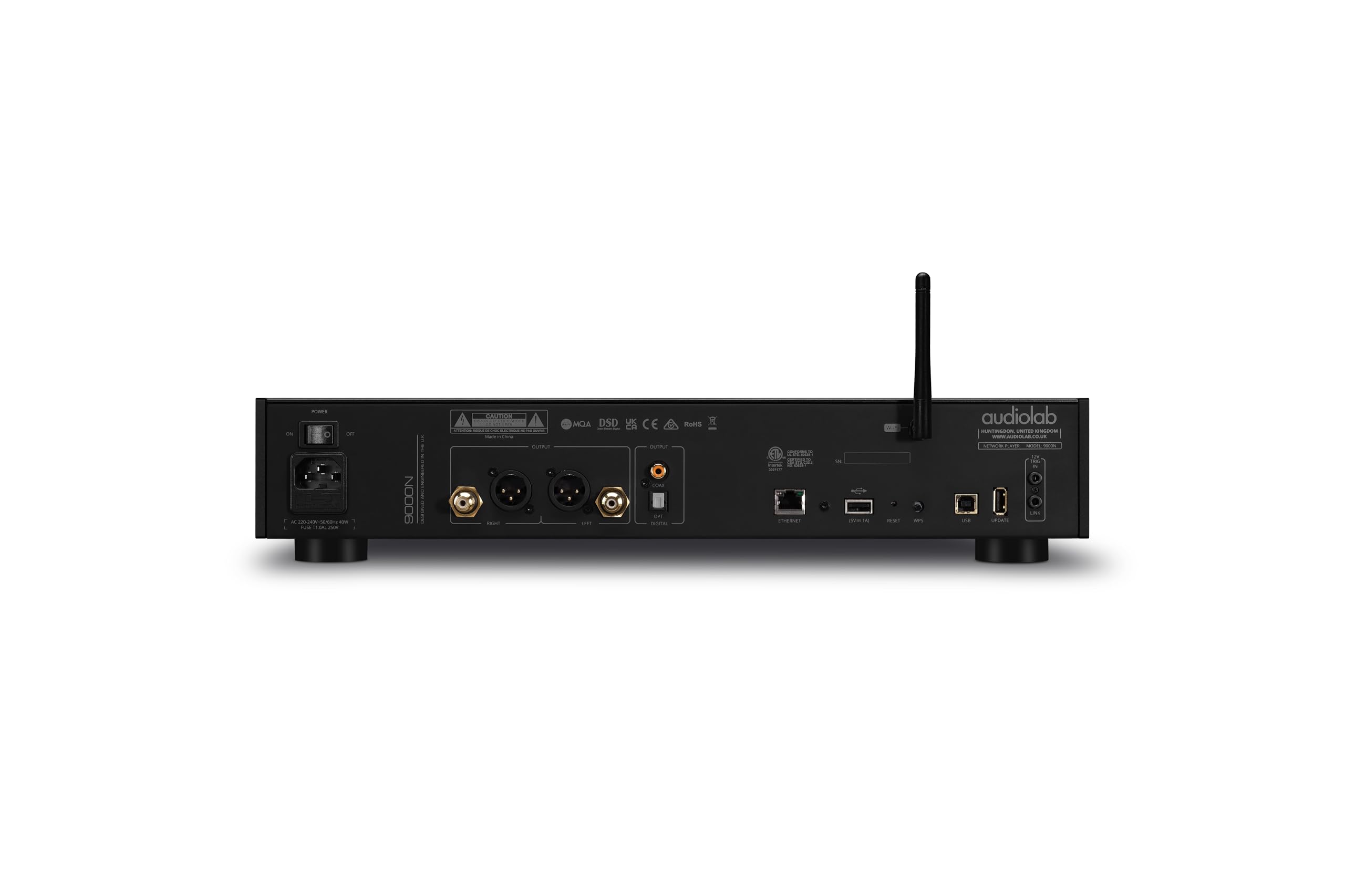 Audiolab Lettore di rete wireless 9000N - Lettore di rete wireless - Streaming di alta qualità, trigger 12V - Nero
