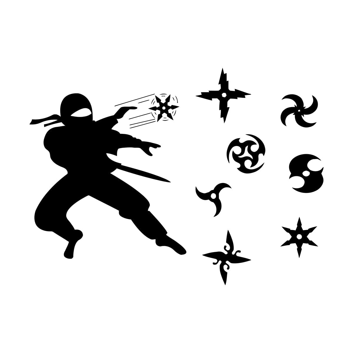 Ninja Wall Decal Samurai Wall Sticker Warrior Wall Decor Decals for Boys Room Decoration Design Removable Art Decor Mural Small - 31x42cm — image 1