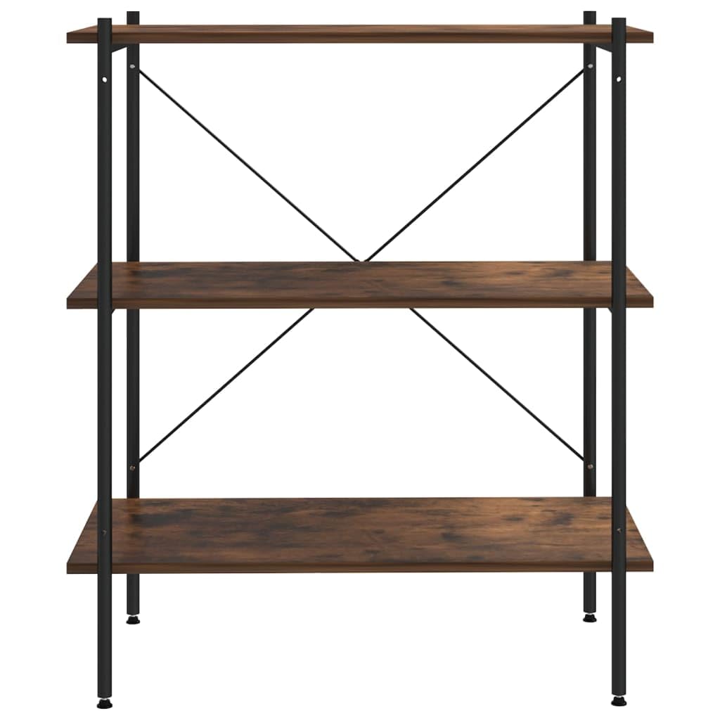 vidaXL Étagère à 3 Niveaux, Meuble de Rangement, Étagère à Livres, Organisateur de Salon Salle de Séjour Maison Intérieur, Noir et Naturel