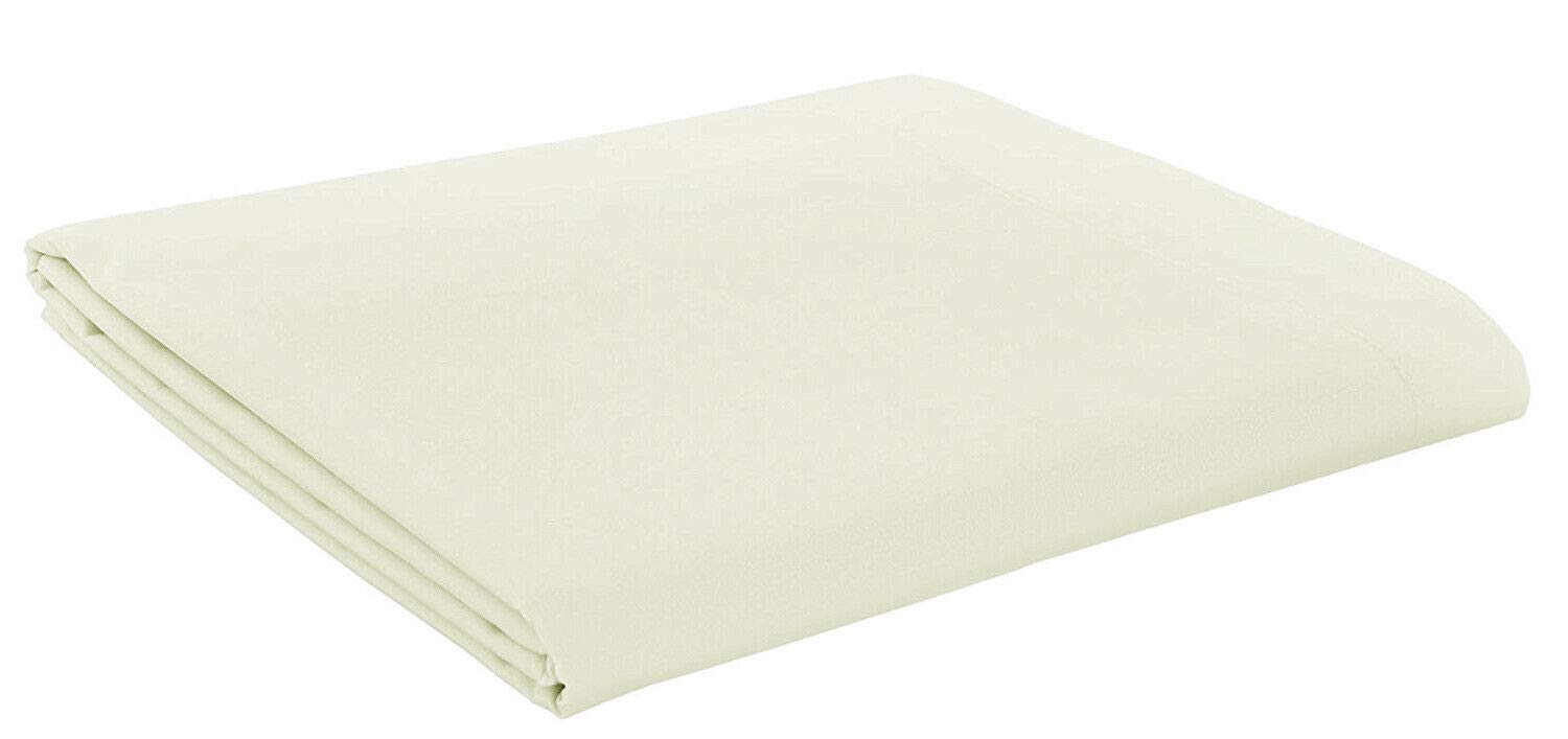 HOMES-LINEN Flat Sheet 100% Egyptian Cotton 800 Thread Count Hotel Quality Flat Bed Sheet (Cream, Double)
