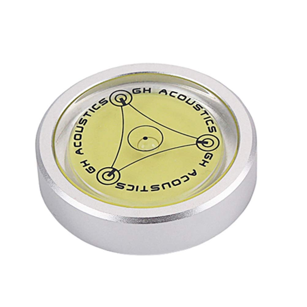 DollaTek Stabilizzatore Per Giradischi LP Con Livella A Bolla - Piatto In Lega, Riduce Vibrazioni Per Vinile E CD, Argento