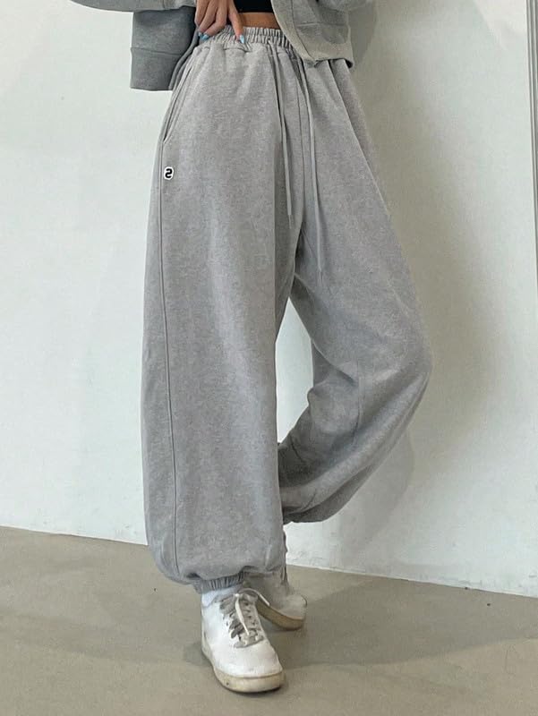 Image of Imsa Moda Women's Loose Fit Track Pants | Polycotton Joggers with Elastic Waistband & Side Pockets | Comfortable Gym, Yoga & Casual Wear Trousers