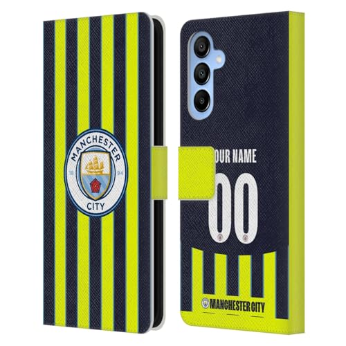 Coque cuir portefeuille Samsung Galaxy A16 5G aux badges officiels de Manchester City 2024/25