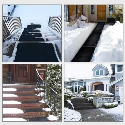 LILIXINGSH Beheizte Schneeschmelzmatten for Eingänge, rutschfeste Gummi-Schneeschmelz-beheizte Gehwegmatten, Beheizte Außenmatten for Wintergehwege, Winterentfernungs- Und Eisschmelzprodukte – Bild 4