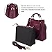 S-ZONE 3-Way Women Designer Leather Tassel Handbag Shouler Bag Crossbody Purse (Wine...