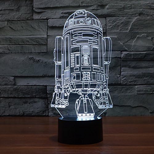 Star Wars R2-D2 Droid Night Light 3D LED illusion 7 Color Touch Button Desk Lamp Room Decor Light