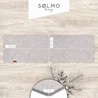 sølmo I Design Tischläufer Grau aus Filz I 100x30 cm Tischband I Skandinavischer Filzläufer Tisch Abwaschbar mit Leder Label - Tischläufer Winter – Ansicht 6