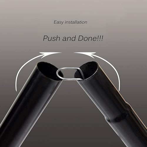 Miniatura 3 de Bastones ajustables para tienda de campaña: varillas de acero portátiles para lonas y toldos de campamento, 2 juegos de postes ligeros negros para