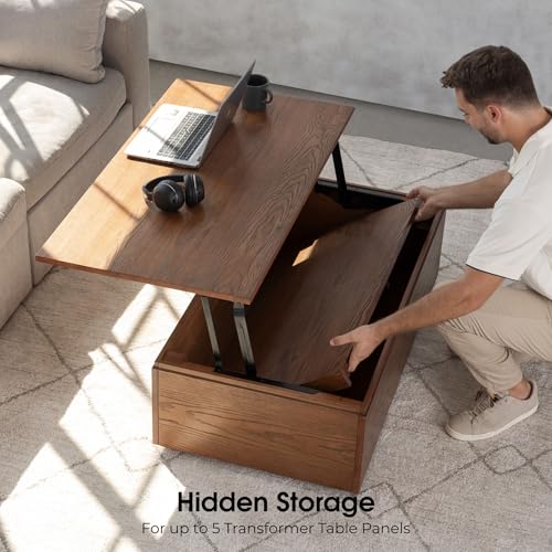 Transformer Table Solid Wood Extendable Dining Table, Brown - image 7
