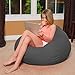 Big Comfy Bean Bag Chair: Posh Large Beanbag Chairs with Removable Cover for Kids, Teens and Adults - Polyester Cloth Puff Sack Lounger Furniture for All Ages - 27 Inch - Heather Gray