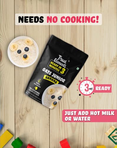 Image of True Elements Oats Junior 300g - Oats for Kids | Instant Oats | Digestive Oats Cereal | Made with Oats and Ragi | 100% Wholegrain | Healthy Breakfast