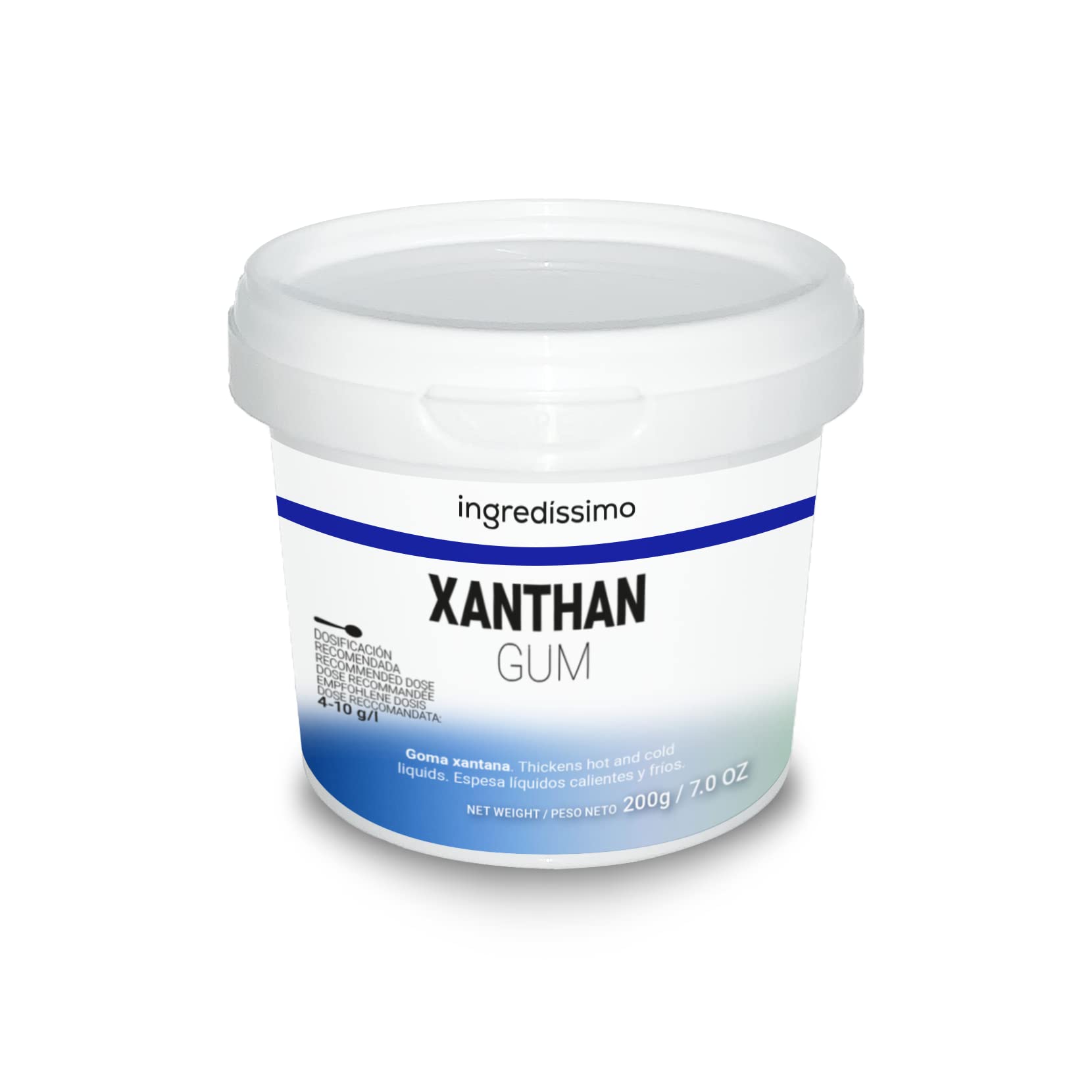 INGREDISSIMO - Goma Xantana 200 g, Espesante en Polvo Fino, Estabilizante natural, Producto Vegano y sin Gluten, Color Crema, Estabilizante y Emulsionante