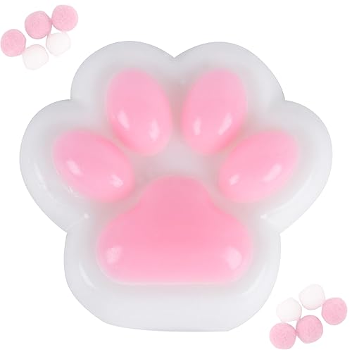 2025 New Squeeze Toy, 5-inch cat paw Silicone Squeeze Toy, Suitable for Office Pressure Relief, Ultra-Soft Pressure Release and Exhaust (White) - White