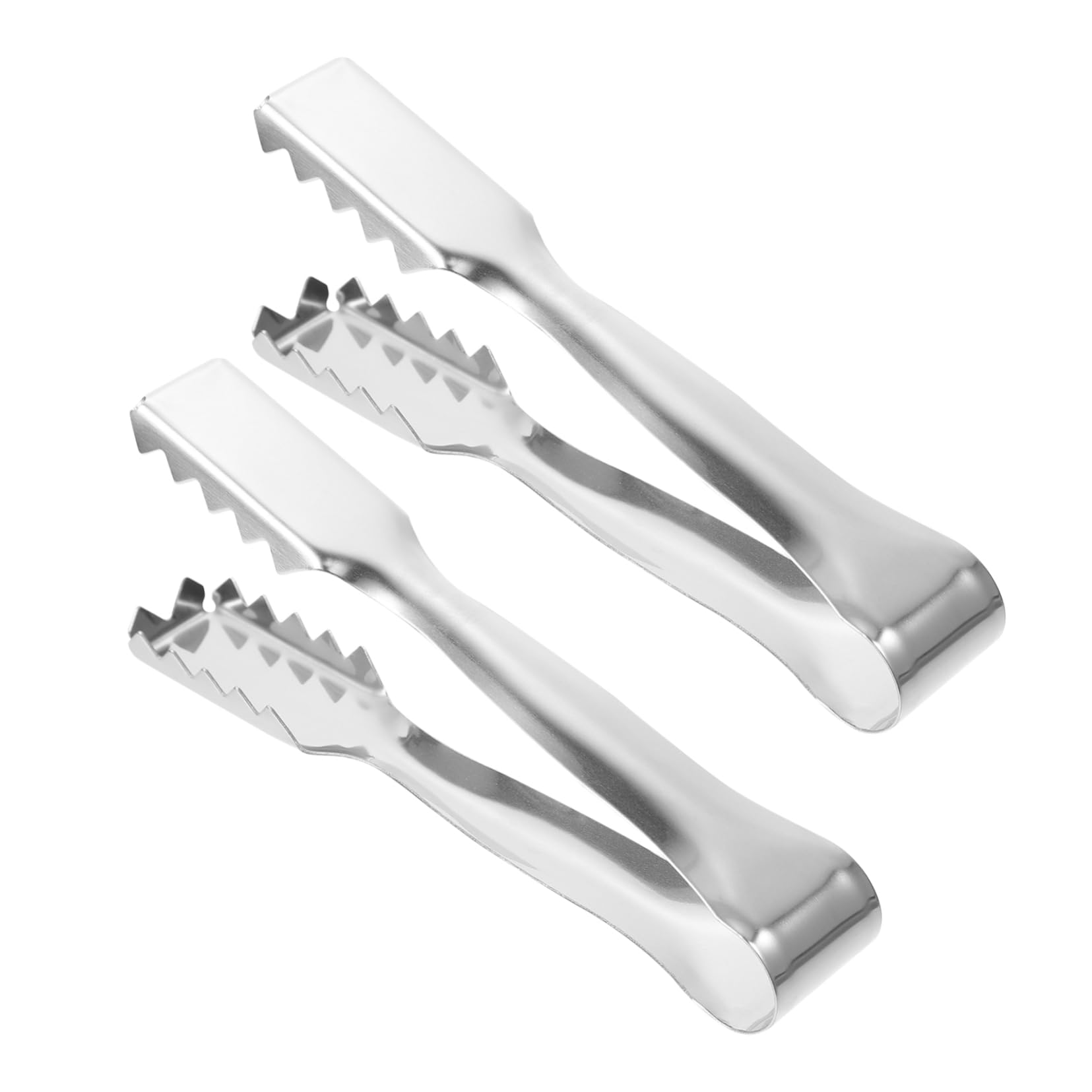 Cabilock 2Pcs Food Tongs Portable Ice Ball Clamps Fruit Clamps with Serrated Grip for Sugar Cubes Ice Cubes and More