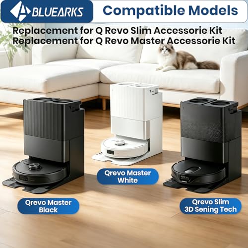 Image of 26Pcs Accessories Kit,Compatible with Roborock Qrevo Master /Qrevo Slim Robot Vacuum 2 Roller Brush,6 Mop Pads,4 Hepa Filters,6 Side Brush,6 Vacuum Bags,Master Replacement Parts