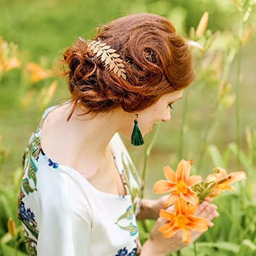 Dazzhues 6 Pcs Leaf Hair Combs Wedding Hair Comb Clips Gold Rhinestone Side Comb Wedding Headpiece Hair Accessories For Women Girls Bride Bridesmaid(3 Different Size) #TOP4