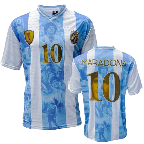 Soul up Camiseta de Fútbol Diego Armando Maradona - El Pibe de Oro. Réplica Oficial. Camiseta de Fútbol Argentina para Niño y Adulto.XXL