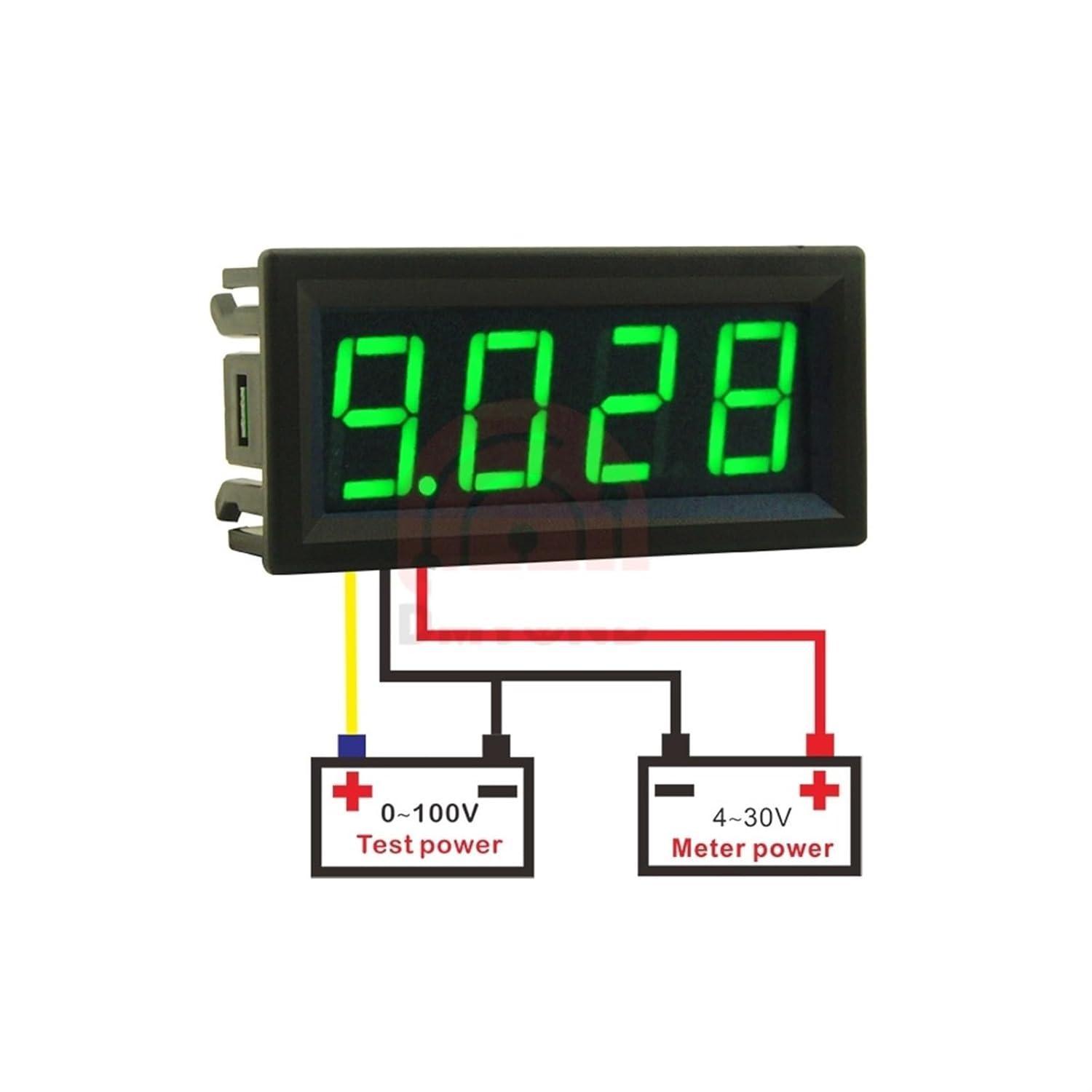 0.56"" Green LED Digital Voltmeter Voltage Meter Car 100V Volt Voltage Meter Car Motorcycle Volt Tester Detector Capacity Monitor