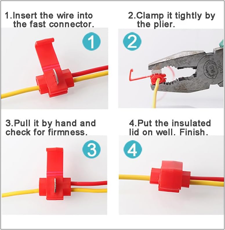 JRBJWYVV 65個/ボックスロック高速コネクタ AWG18-9 断線なし 電気絶縁クイックスライスロック 圧着端子