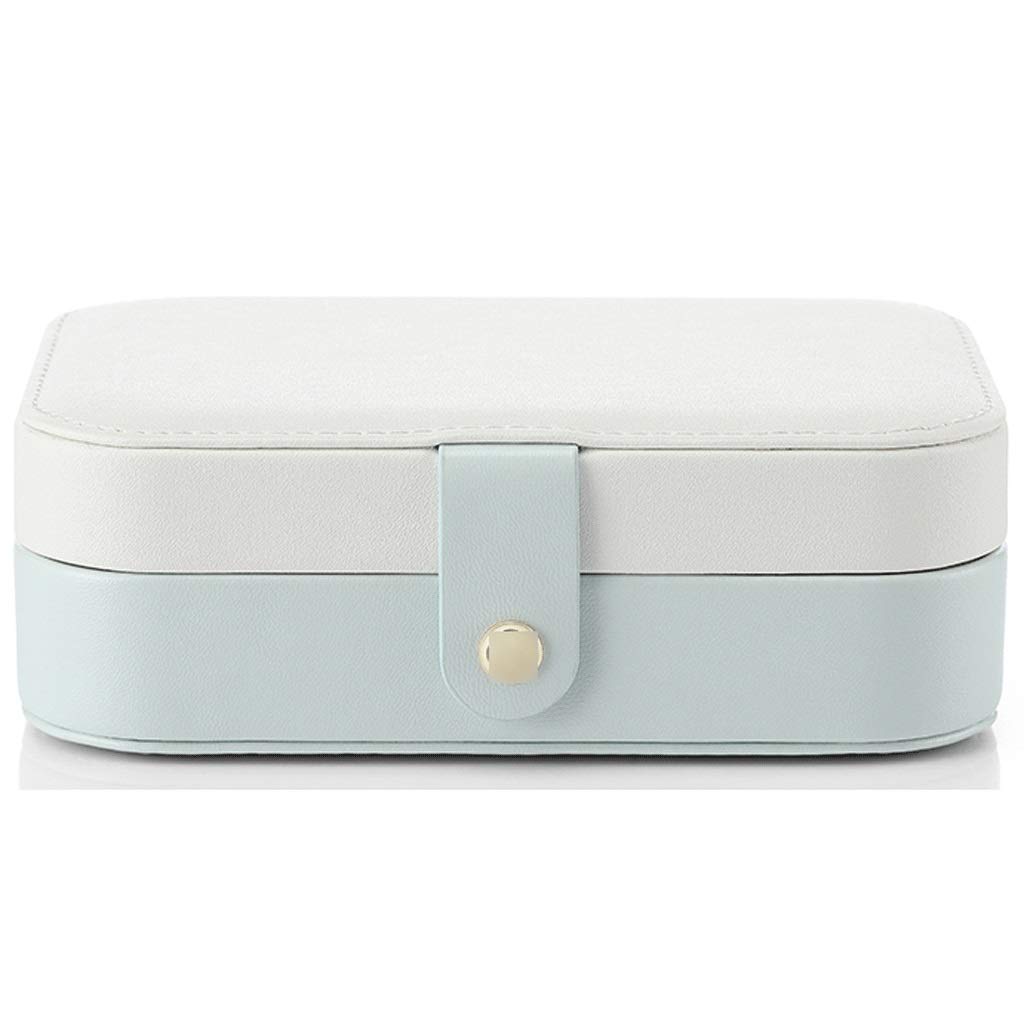 Jewelry Box Travel Jewelry Box Portable Jewelry Organizer Box with Supportable High-Definition Mirror Panel Two Layer Jewelry Storage Case Jewelry Gift