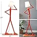 HROOME Cool Creative Floor Lamps Wood Tall Decorative Corner Reading Standing Swing Arm Light for Living Room Bedroom Office Farmhouse Kids Gift Idea- with LED Bulb (Oran Orange)