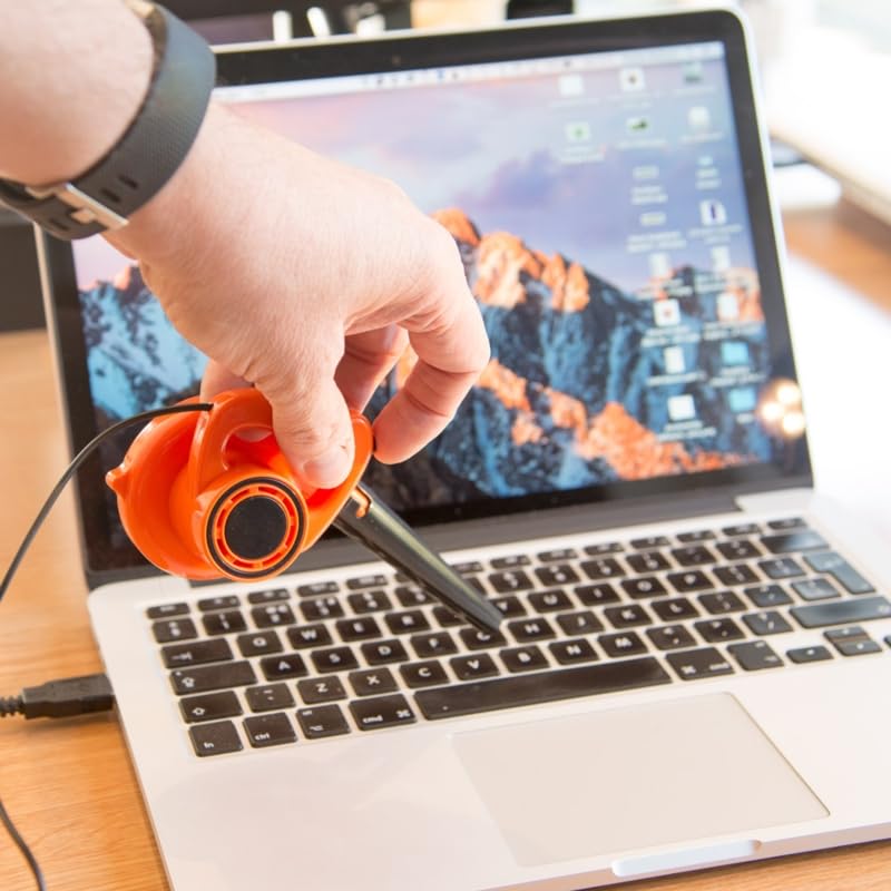 Soplador más pequeño del mundo | Soplador de tamaño miniatura súper fuerte alimentado por USB | Divertido regalo novedoso | Limpiador de teclado