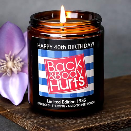 40th Birthday Gifts Women Men, 40th Birthday Decorations for Women Men, Funny 40 Birthday Candle...