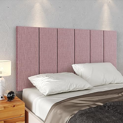 Conjunto Cabeceira Cama Casal 1,40 Com Mesa de cabeceira Quarto Luxo (Rose Linho - Branco)