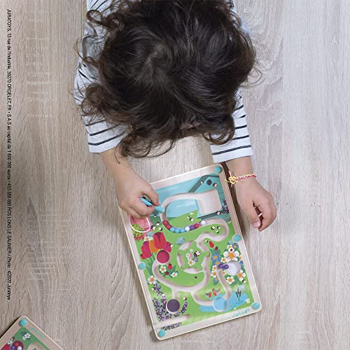 Janod - Wooden Magnetic Beehive Maze - Develops Fine Motor Skills and Concentration - Dimensions: 7.1 inch X 9.8 inch - Fsc-Certified - Suitable for Ages 2 and Up, J05310