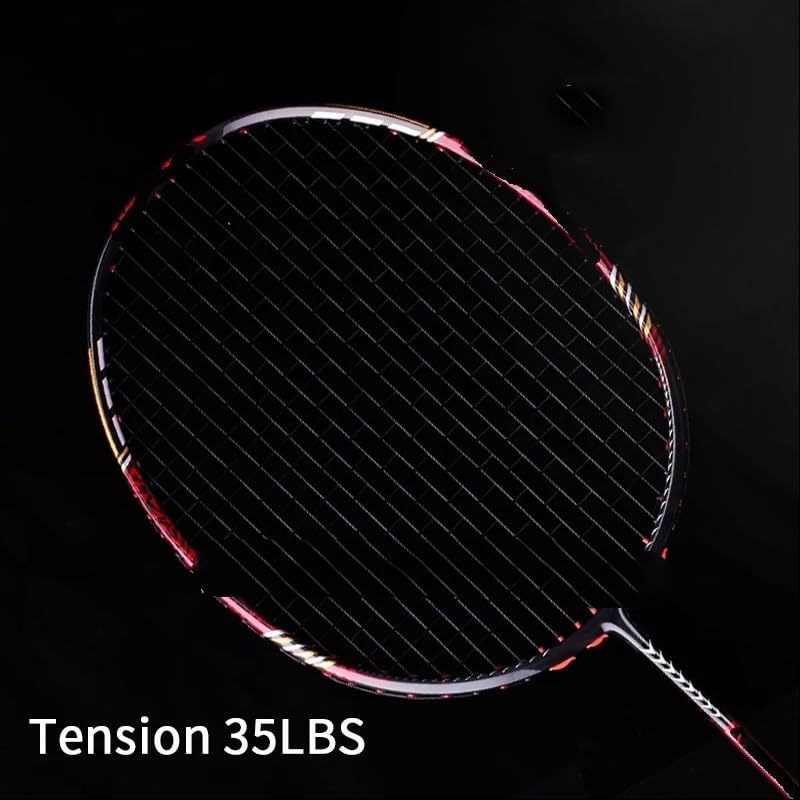 Badminton Set Raqueta de bádminton Profesional de Fibra de Carbono, 50T, 35 LB, con Cuerda, for Entrenamiento, Deportes de Velocidad, for Adultos, 1 Unidad Raquetas Badminton(Noir)