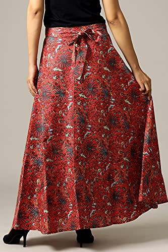 Image of Ravaiyaa - Attitude is everything Cotton Hand Block Floral Printed Wrap Around Women's Free Size Skirt Rapron