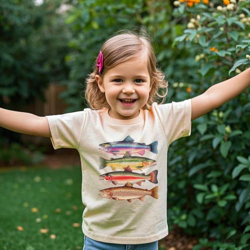 Image of Kids Short Sleeve Tees Toddler Crewneck T-Shirts Boys Girls Dino Raccoon Excavator Silly Goose Flower Girl Tops 2-7 Years