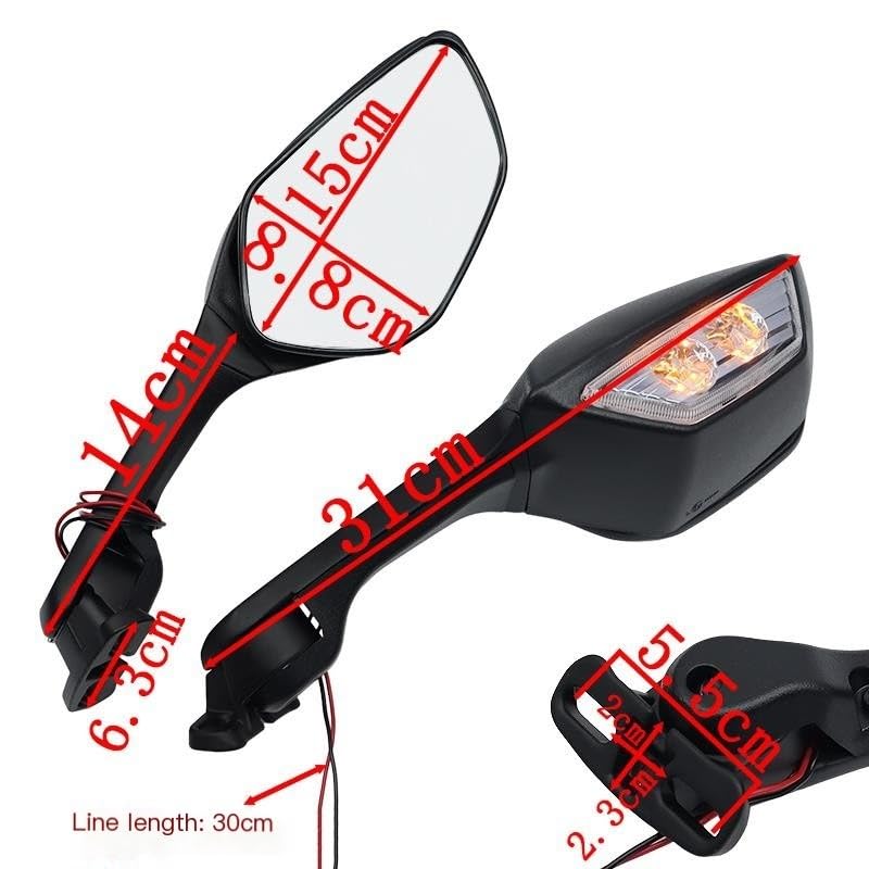 Espejos traseros de motocicletas con luz de señal de motocicleta CBR300R 3