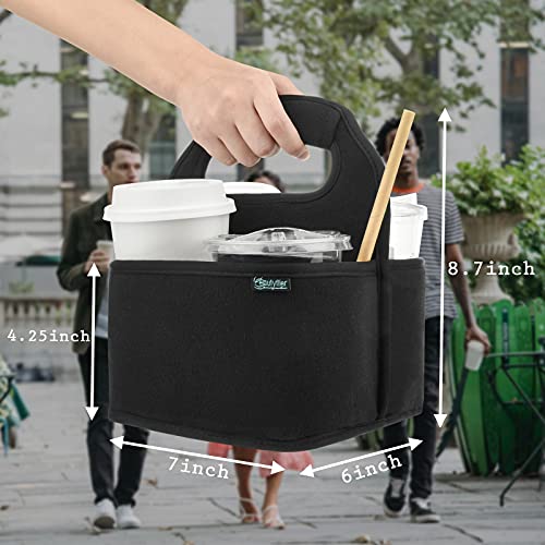 Beautyflier Reusable Insulated Coffee Cup Carrier, Portable Drink Holder With Handle Organizer Tote Bag For Hot & Cold Drinks #TOP1