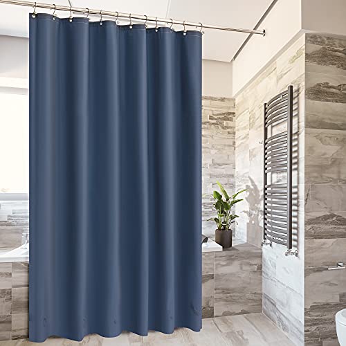 Image of Barossa Design Navy Shower Curtain Liner with 6 Magnets - Waterproof PEVA Shower Liner for Bathroom, 72 inch x 72 inch Standard Size, PVC Free, Metal Grommets - Navy Blue, 72x72