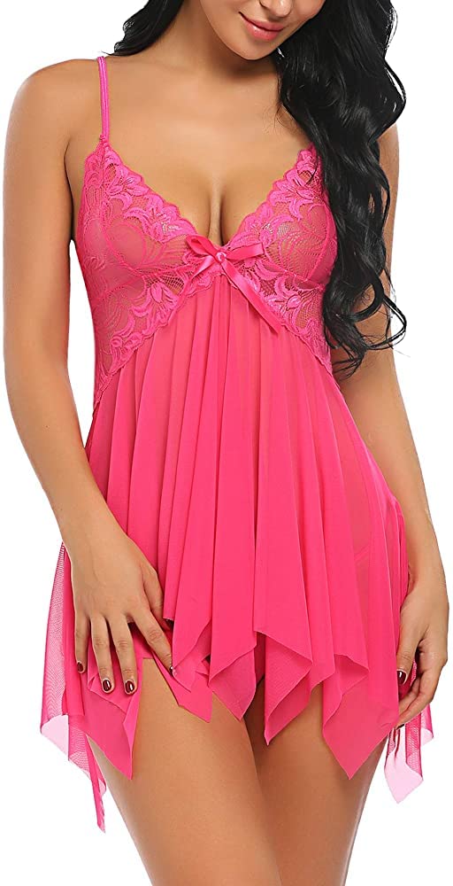 Women's Polyester Solid Midi Babydoll Nightwear-image-33