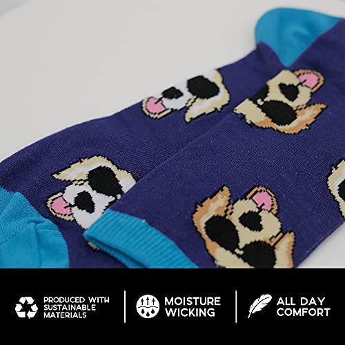 For Bare Feet Men's 2 Pack of Funny Novelty, Casual Crew Sock Fits Shoe Size 8-132