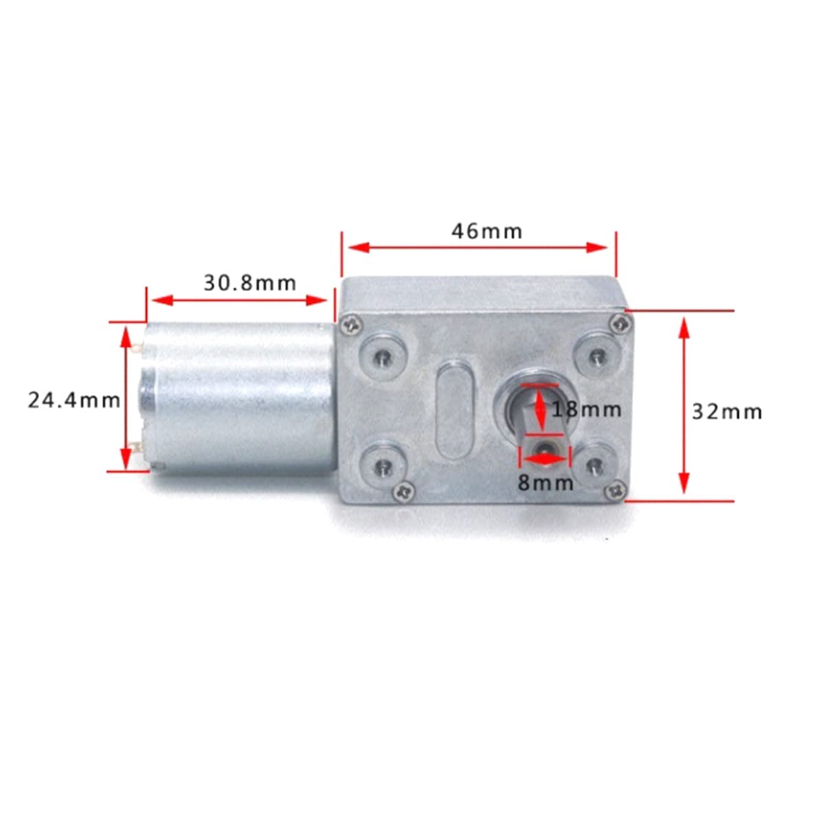 Turbinetoerental 12V hoog koppel DC-motor, JGY370. Klein voor projecten 90 graden transmissie, geborstelde DC-transmissiemotoren, hobbymotor, D-as slak regelbaar (kleur: 12 V, maat: 90 rpm