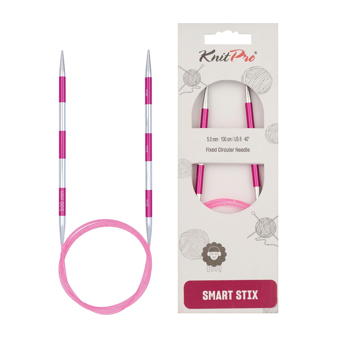 KnitPro Smartstix Fixed Circular Needles 40" (100cm) | 5.00mm