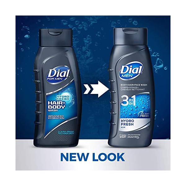 Dial-Men-3in1-Body-Hair-and-Face-Wash-Hydro-Fresh-20-fl-oz-Pack-of-4 Dial Men Hair + Body Wash, Hydro Fresh, 20 fl oz (Pack of 4)