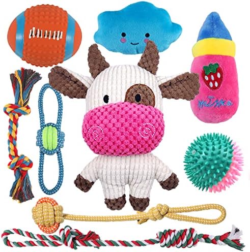 ZENO Chew Dog Toys - Pack of 10 | Teething & Training Washable Cotton ...