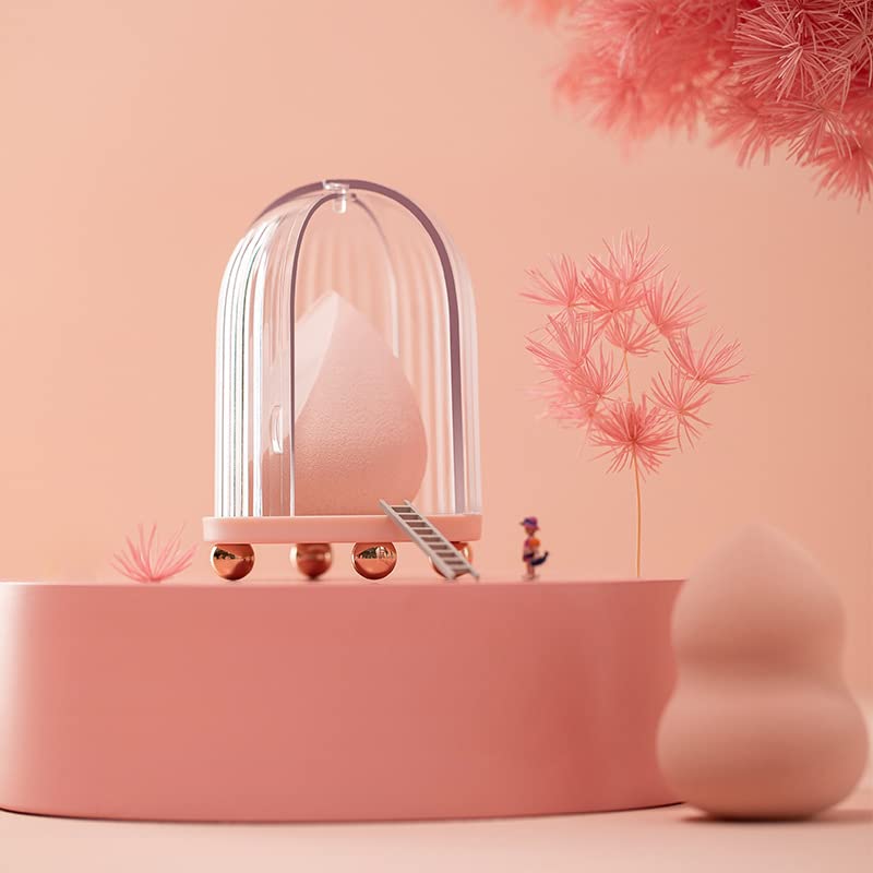Boîte de rangement creuse et respirante pour éponge maquillage
