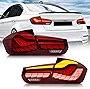 OLED Taillight Tail Brake Light Assembly for F30 F80, 2014-2019 BMW 3 Series M3, 2012-2018 320i/328i/328d/330e/330i/335i/340i/345i/xDrive, Dynamic Startup Dragon-Scale Running Light, Red Lens