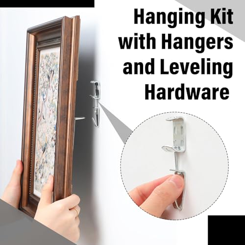 Image of Blulu 4 Set Heavy Duty Mirror Hanging Kit Picture Hangers J Hooks Adjustable Hangers and Leveling Hardware Large Supports up to 100 Lbs Mirror Hanging Hardware for Mirrors Pictures Frame
