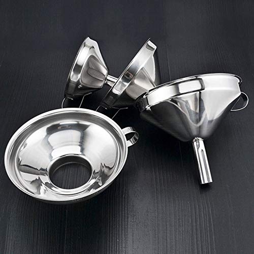 Embudo Embudo de Acero Inoxidable, Embudo de líquido de Aceite de Cocina Embudo de Metal con Filtro Desmontable Embudo de Boca Ancha for enlatar Herramientas de Cocina.