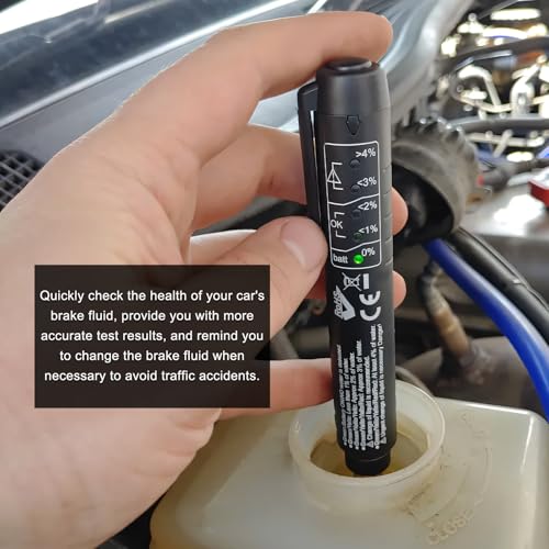 Image of Brake Fluid Liquid Tester Pen, DOT 3 DOT 4 DOT 5.1 Brake Diagnostic Testing Pen Tool, Brake Fluid Liquid Oil Analyzer with 5 LED Indicators, Universal Car Accessories (2 PCS)