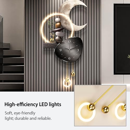 Dekoracyjny zegar ścienny LED 3D, dekoracja domu, obraz ścienny do salonu i wejścia, design bez obramowania