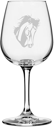 Miniatura 86 de Abaco Barb Body Horse - Copa de vino grabada multiusos (12.75 onzas)
