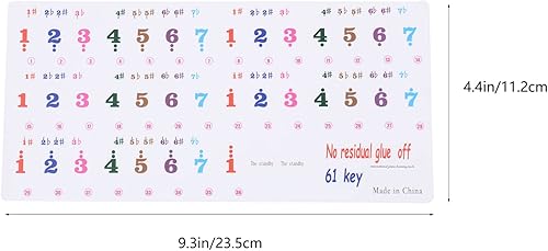 Miniatura 2 de ARTIBETTER Calcomanías de números, 2 hojas, calcomanías para teclado de piano, letras electrónicas, calcomanías de teclados extraíbles para 61